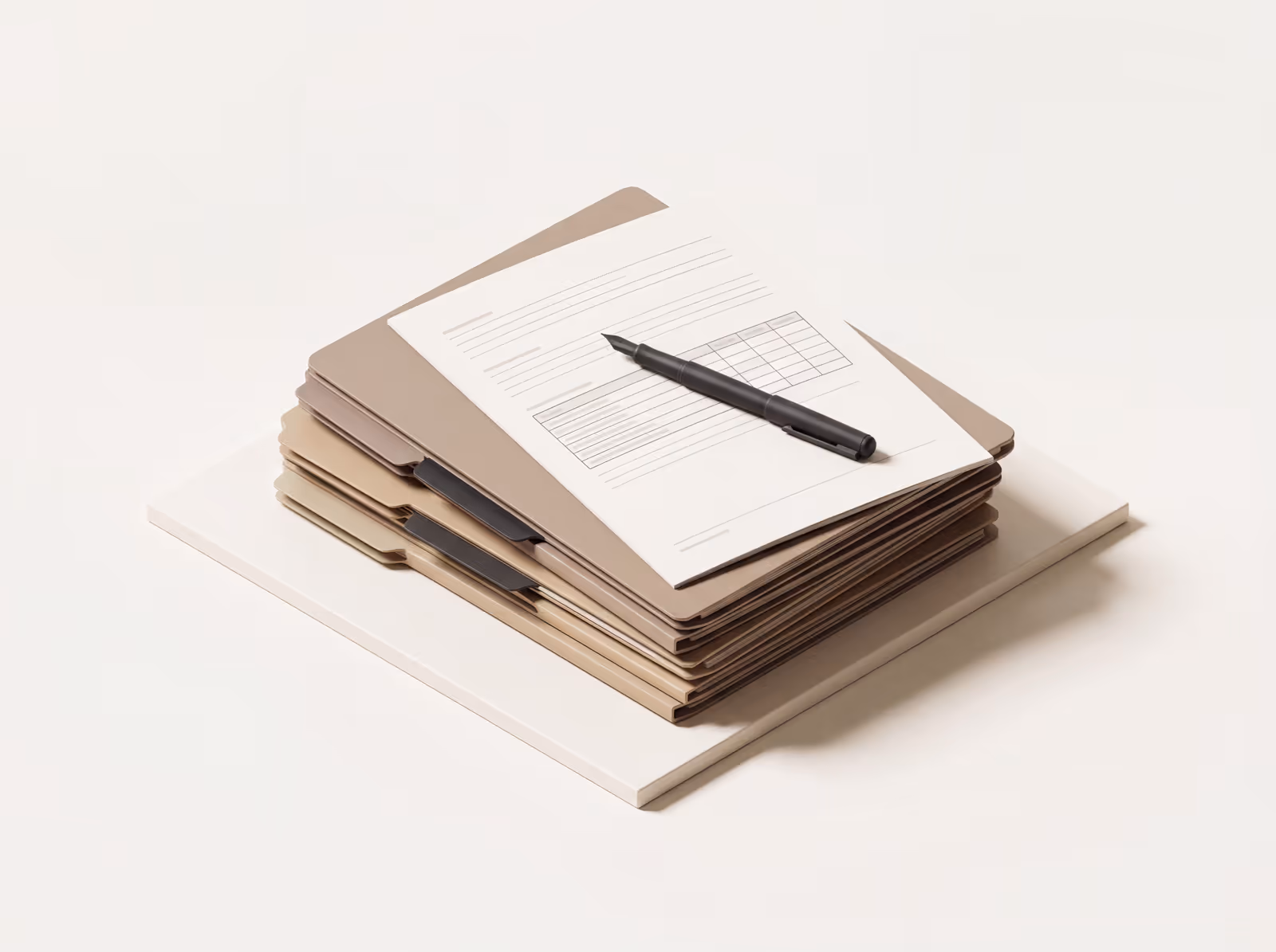 The residential pm insurance coverage program, rendered as a stack of policy files and a declarations page