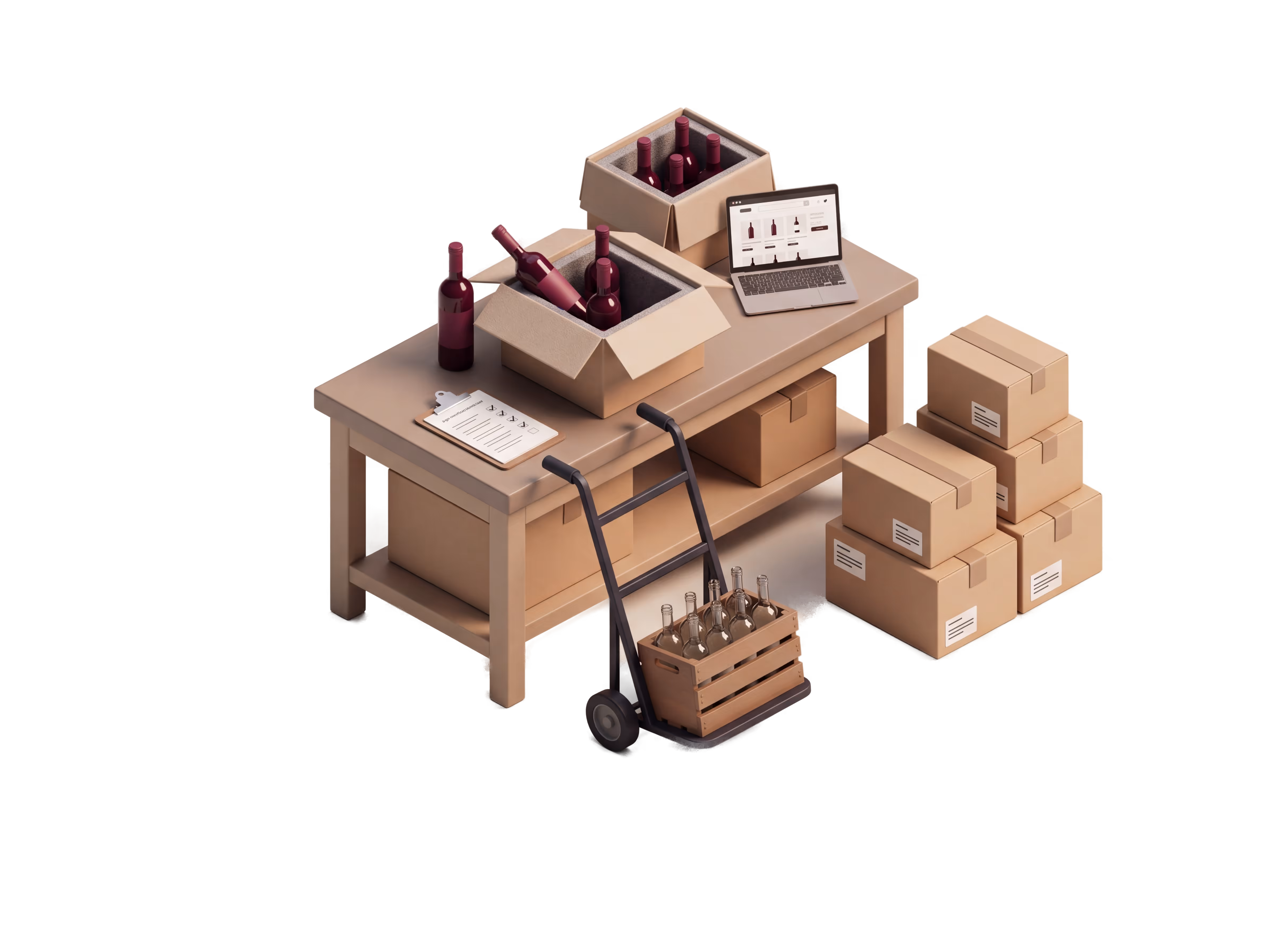Isometric illustration for Alcoholic Beverage insurance