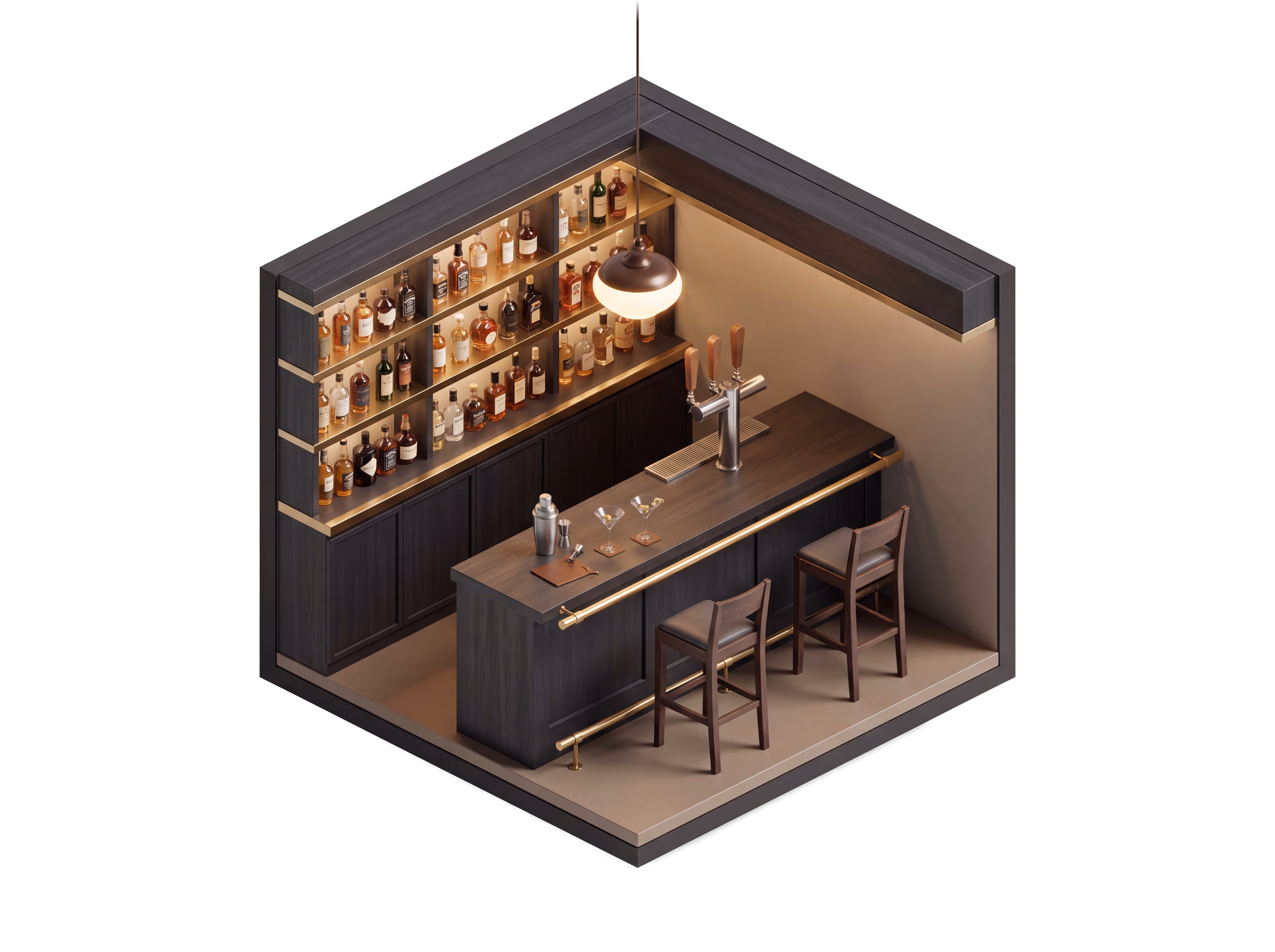 Isometric illustration for Bar insurance