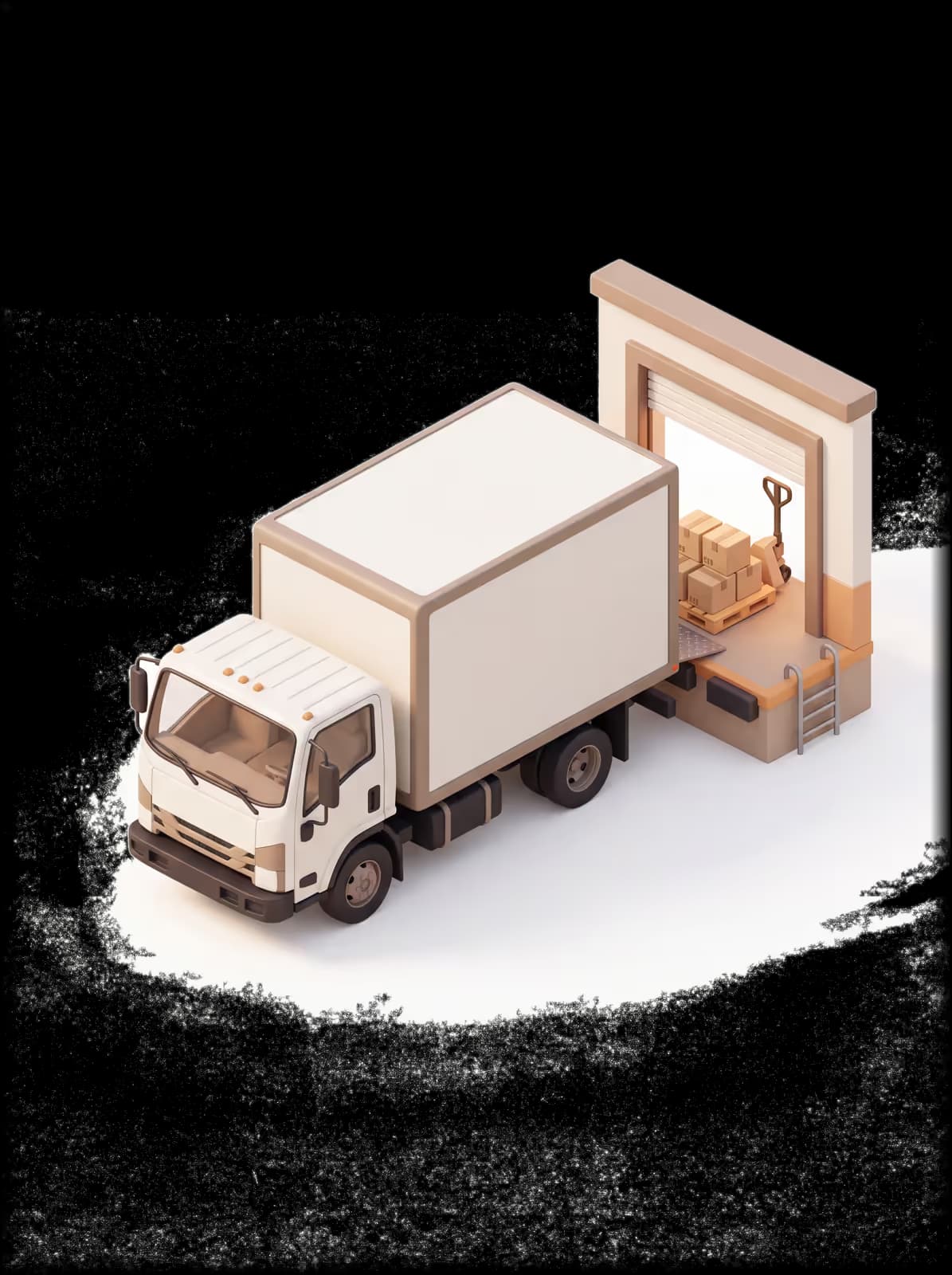 Isometric illustration for Box Truck insurance