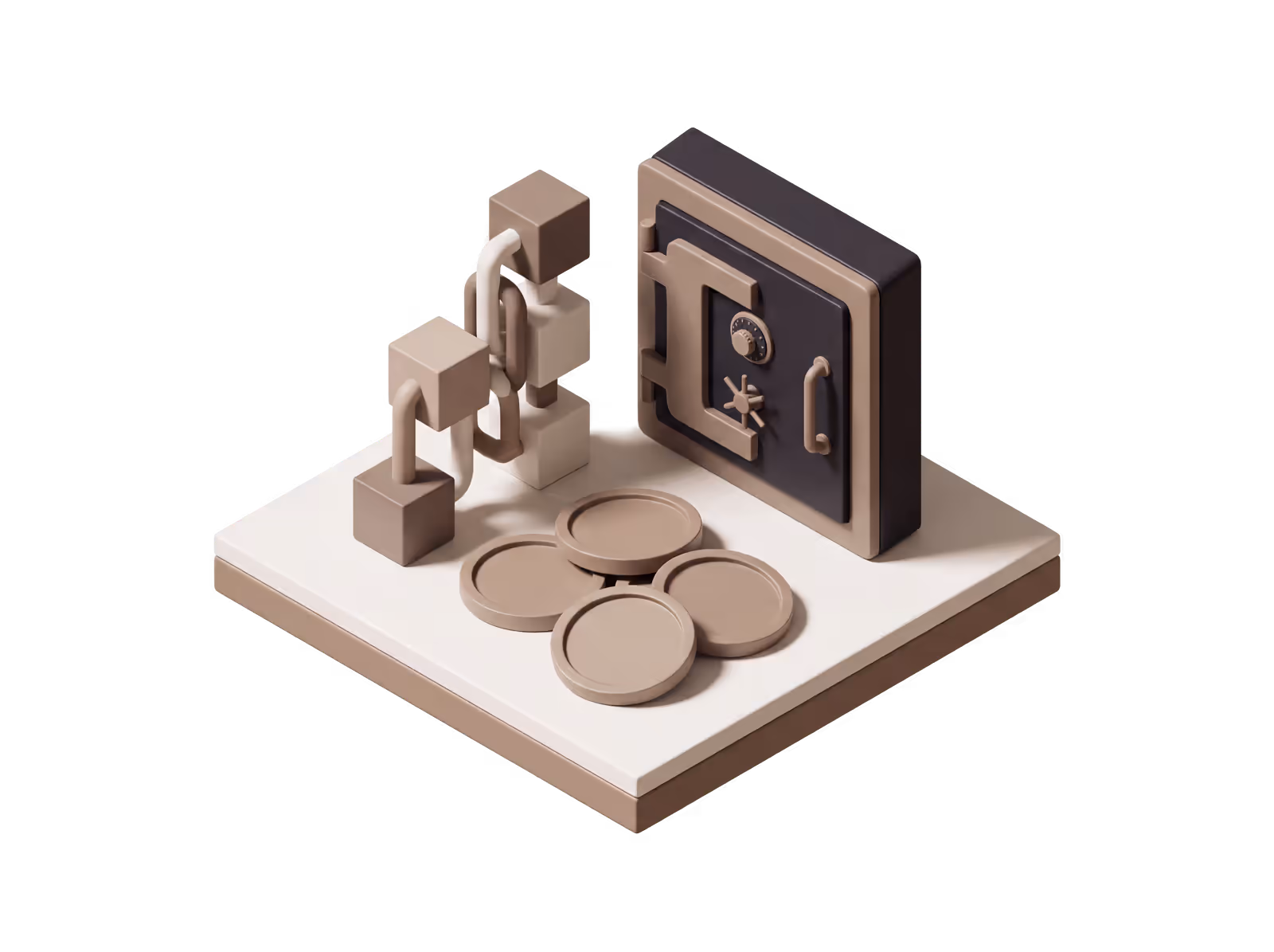 Isometric illustration for Crypto Company insurance