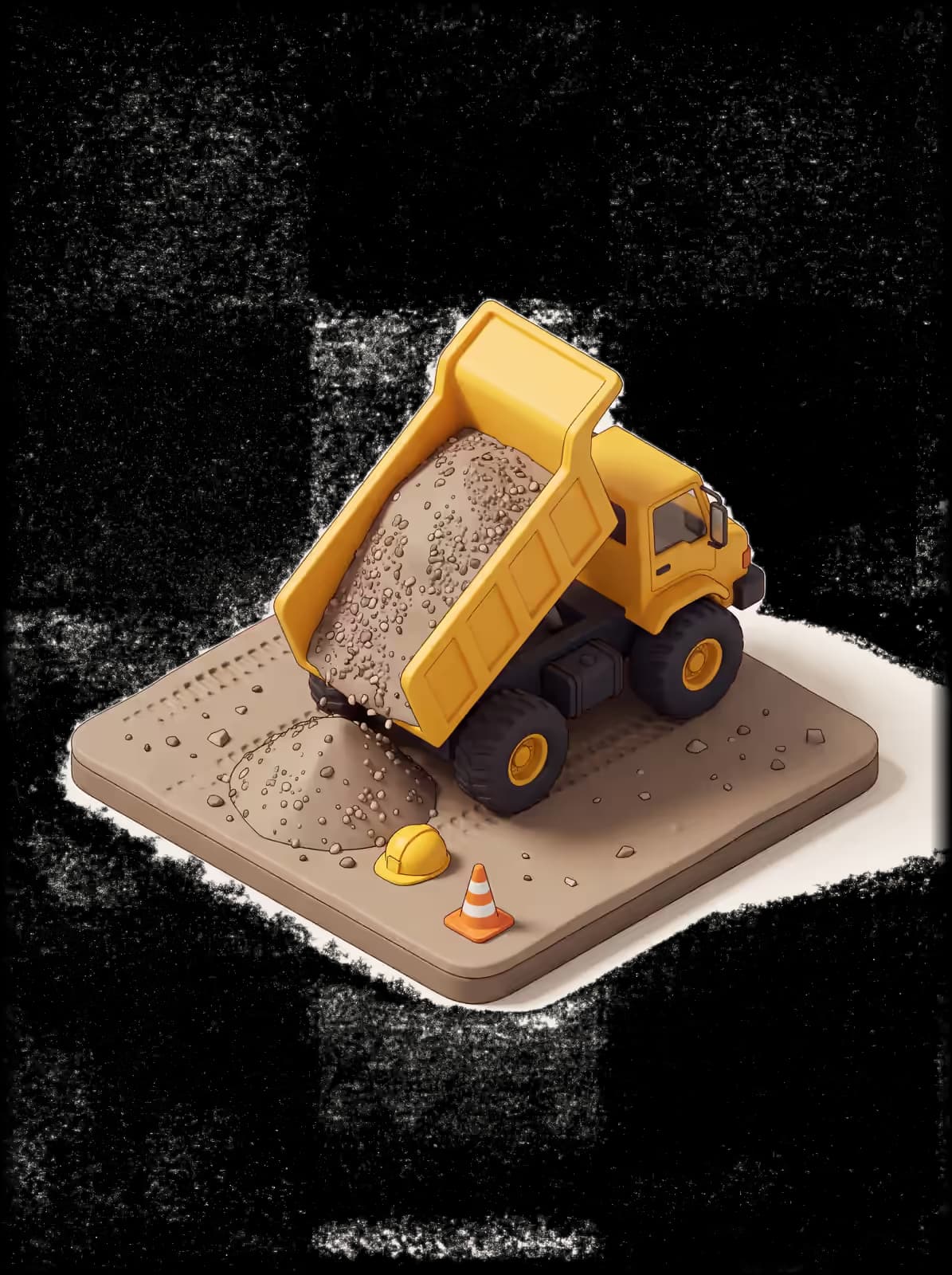 Isometric illustration for Dump Truck insurance