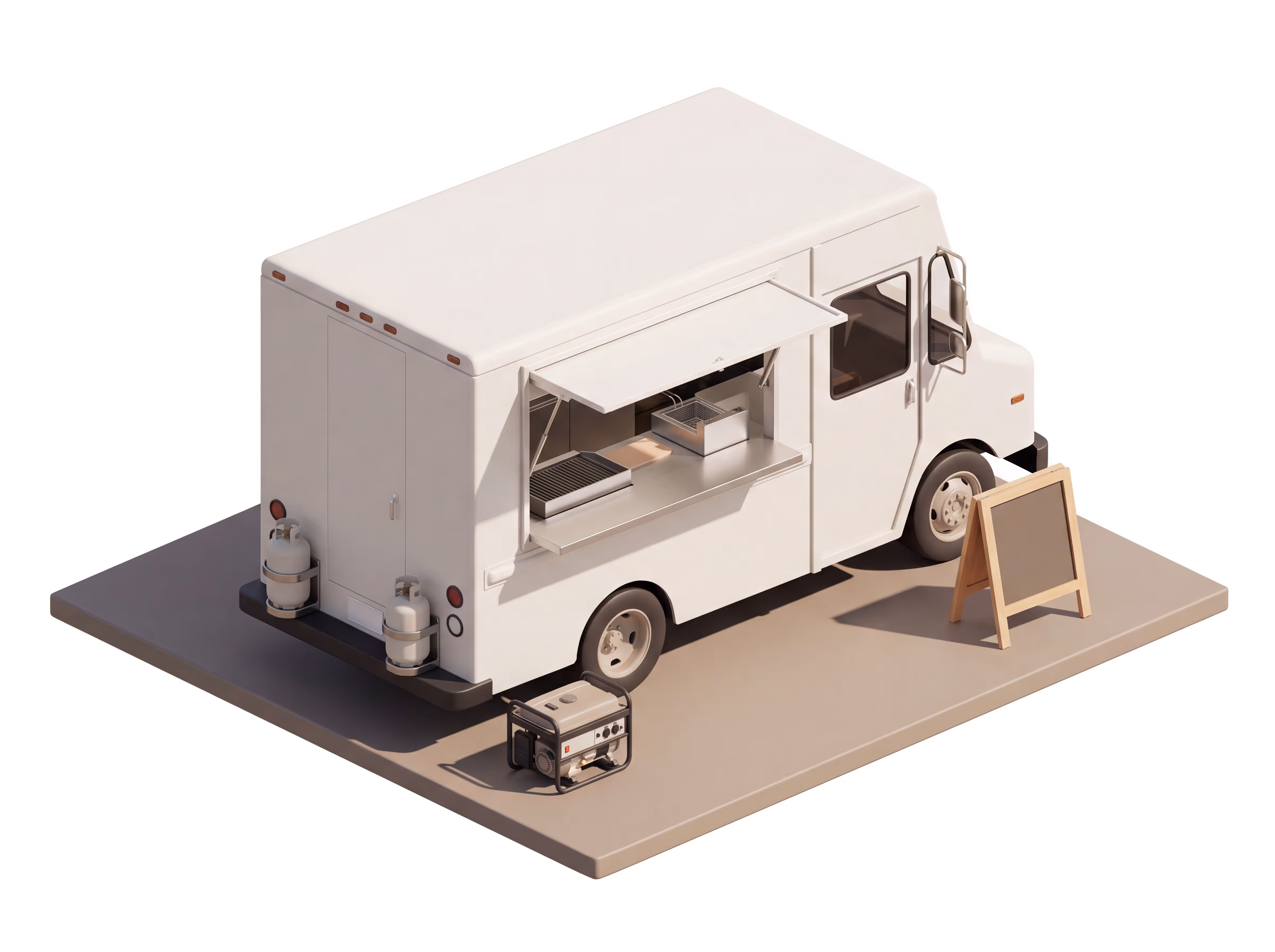 Isometric illustration for Food Truck insurance