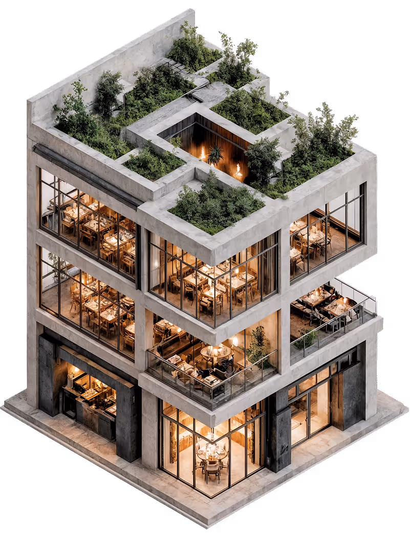 Modern business building illustration