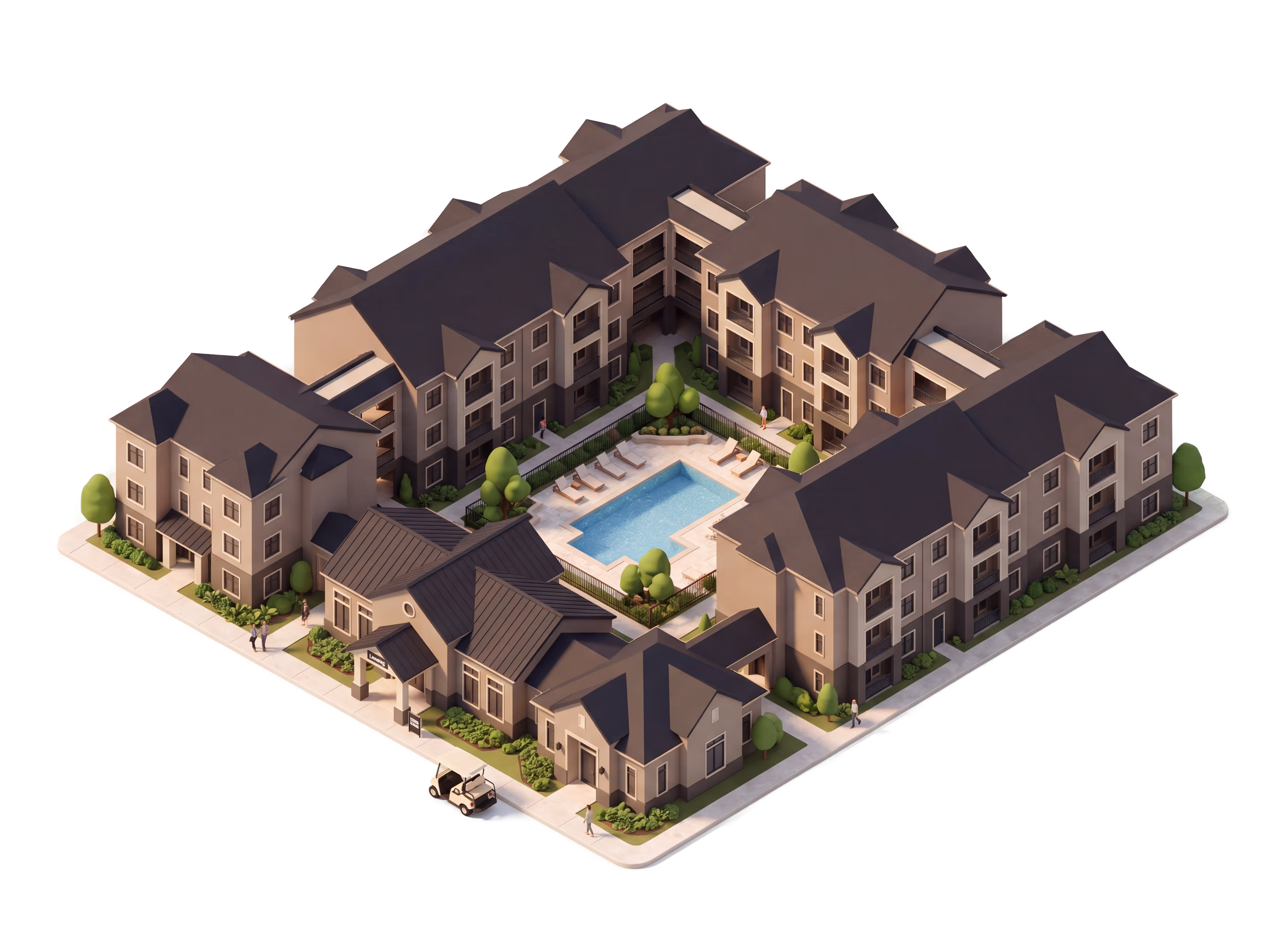 Isometric illustration for Multifamily PM insurance