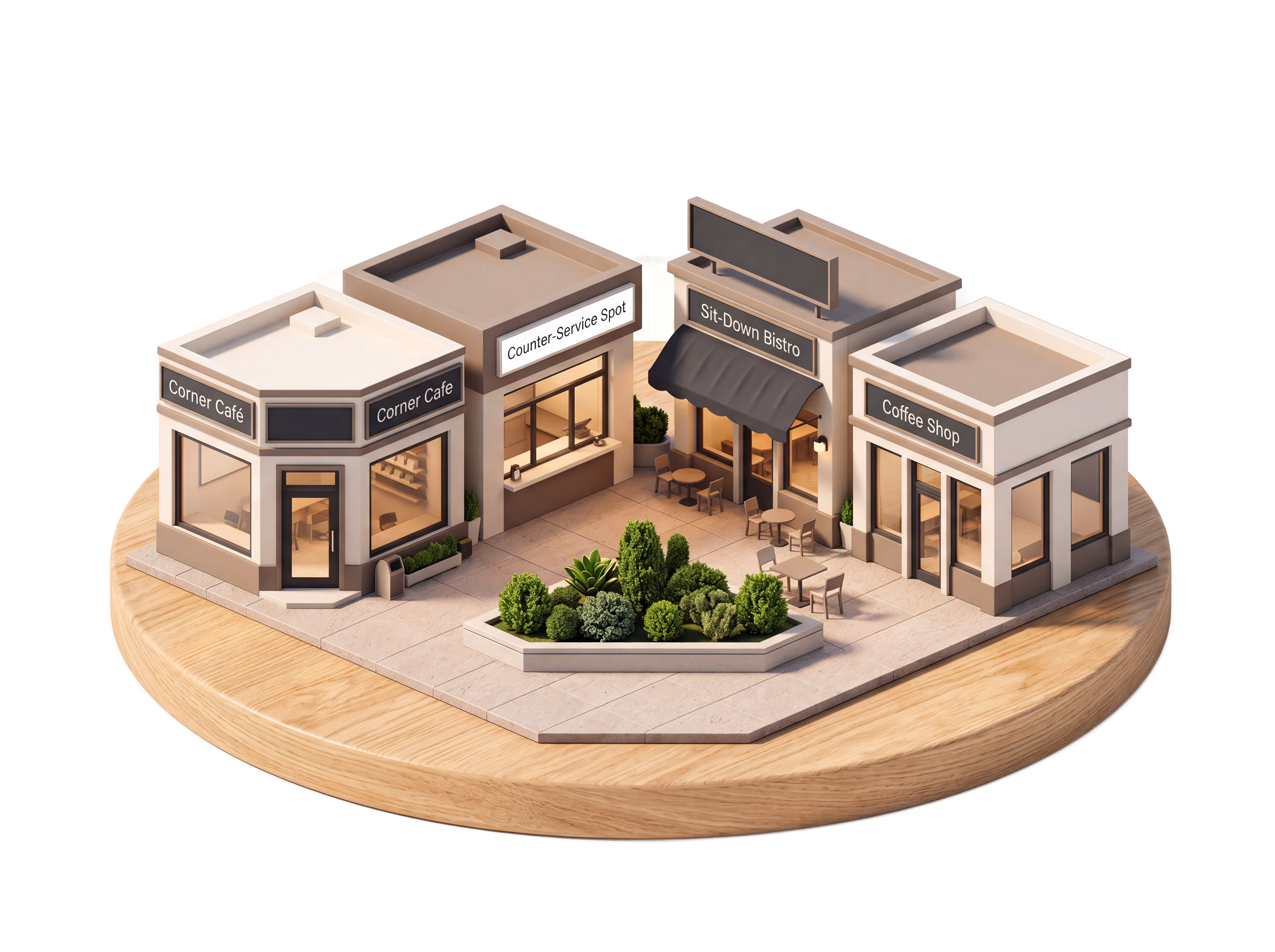 Isometric illustration for Restaurant Group insurance