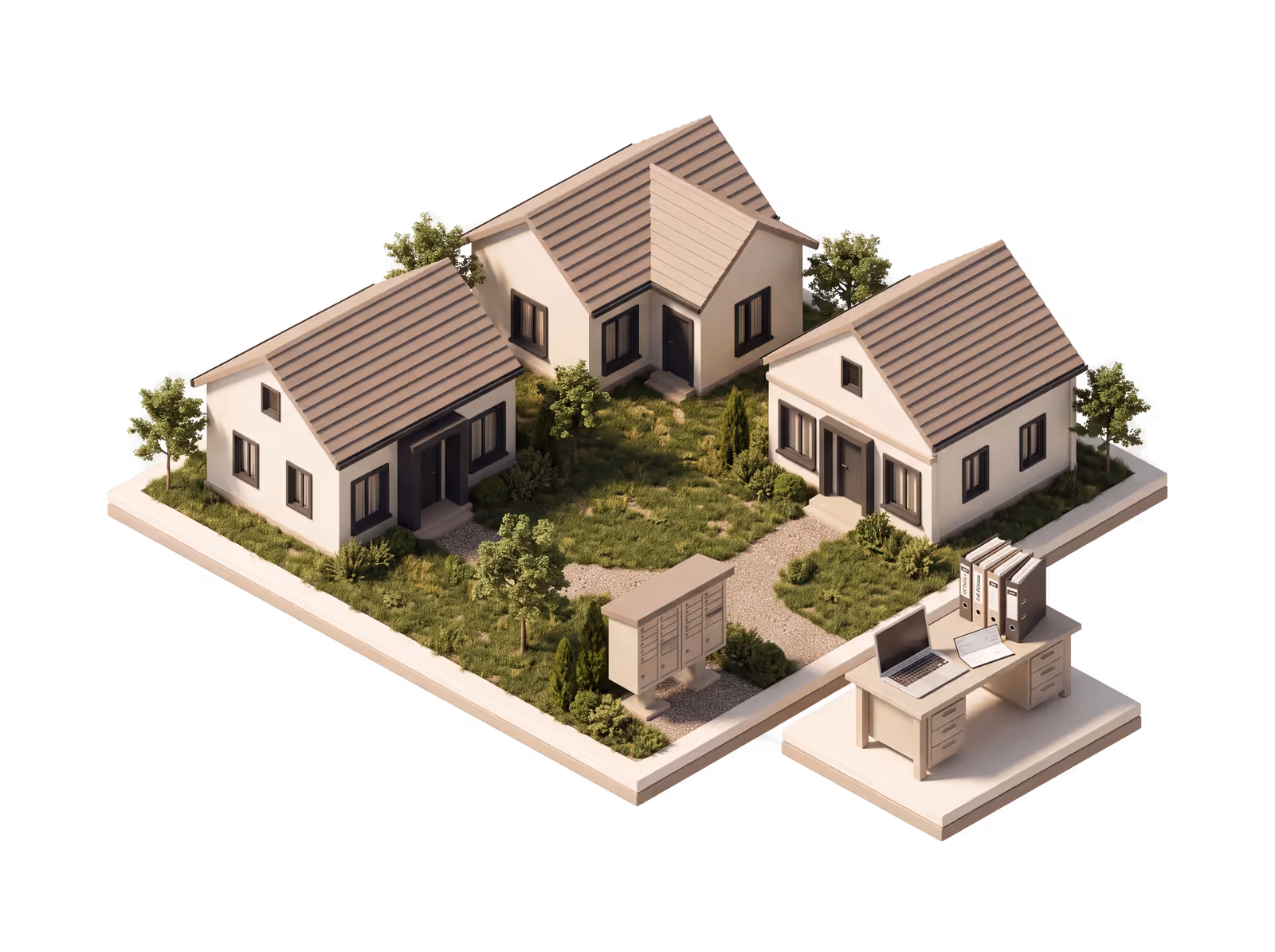 Isometric illustration for Self-Managed HOA insurance