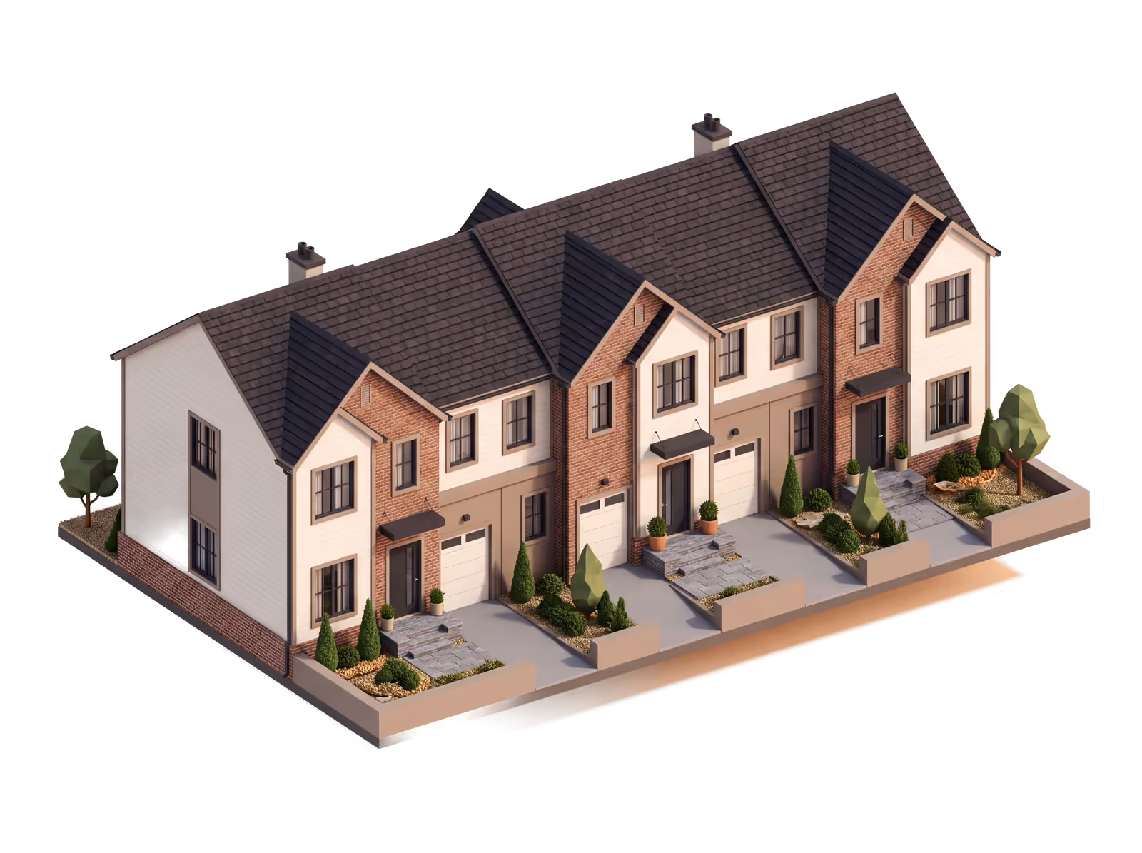 Isometric illustration for Townhome Association insurance