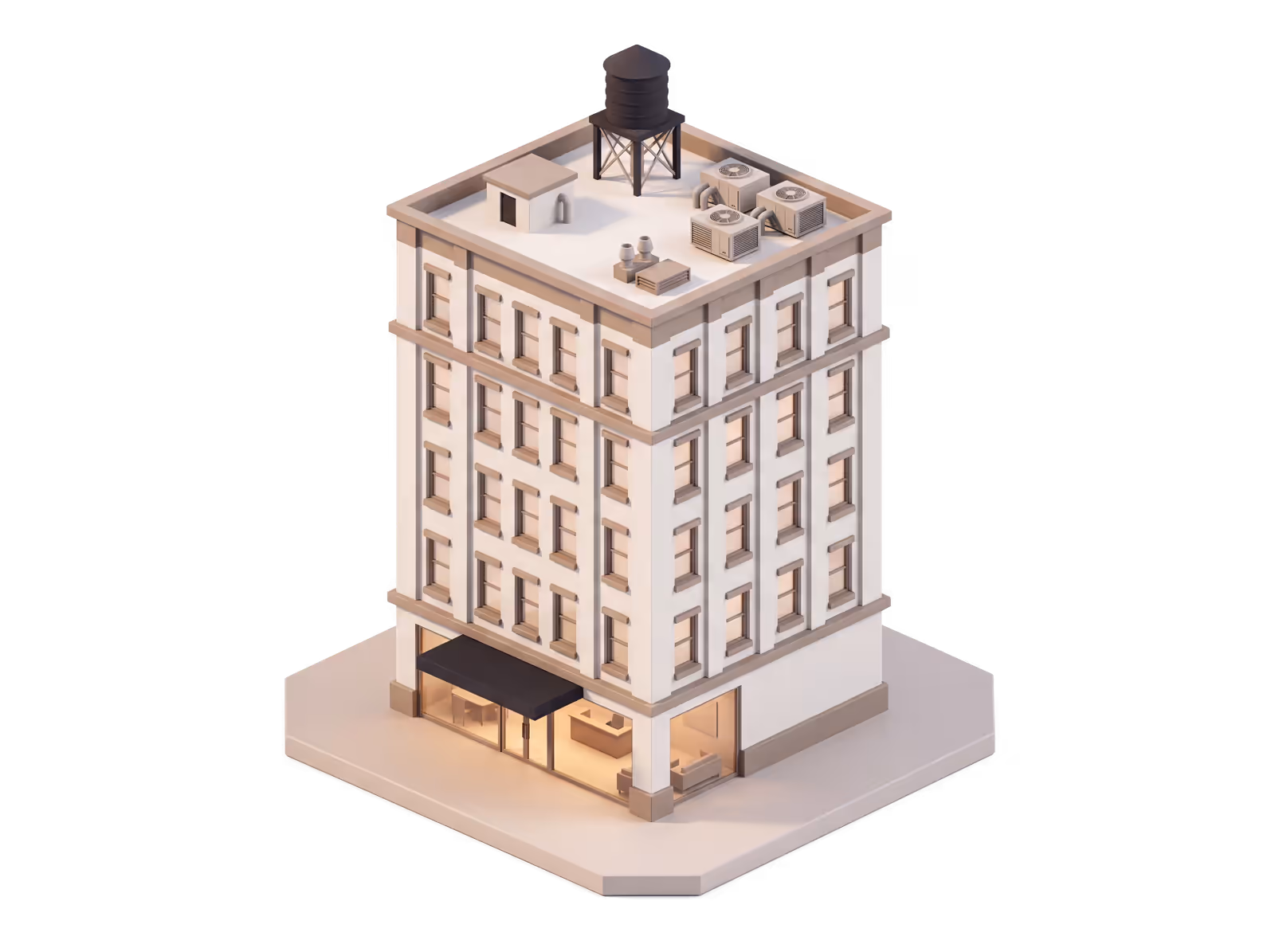 Isometric illustration for Co-op Association insurance